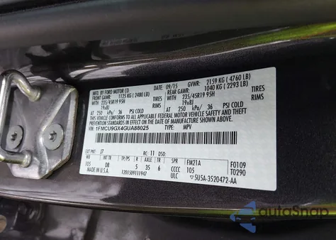 2016 Ford Escape Se from USA, damaged, VIN 1FMCU9GX4GUA88025